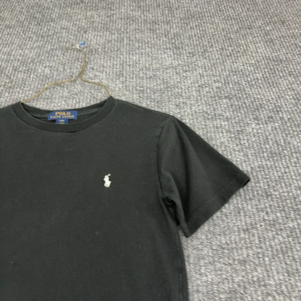 Polo Ralph Lauren T Shirt Boy S(8) Black Cotton Logo Short Sleeve Casual Classic